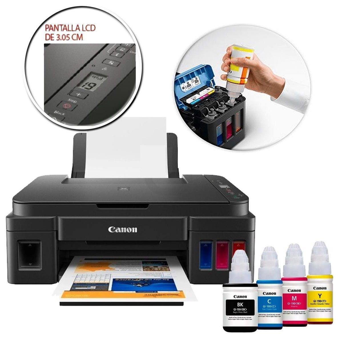 Impresora multifuncional de tinta continua Canon Pixma G4110, USB 2.0,  Wi-Fi. - Impresión