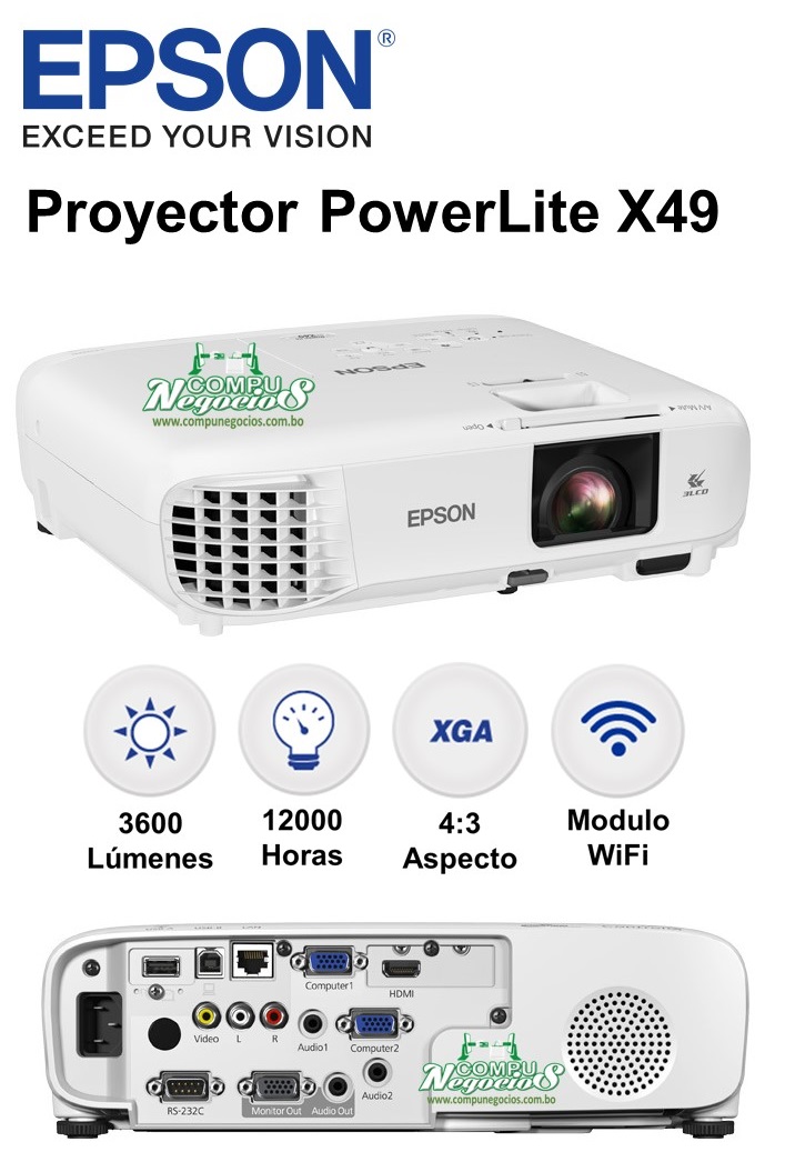 PROYECTOR EPSON X49 CON HDMI Y WIFI – CompuNegocios